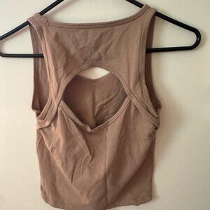 American Eagle Outfitters Beige Sleeveless Top